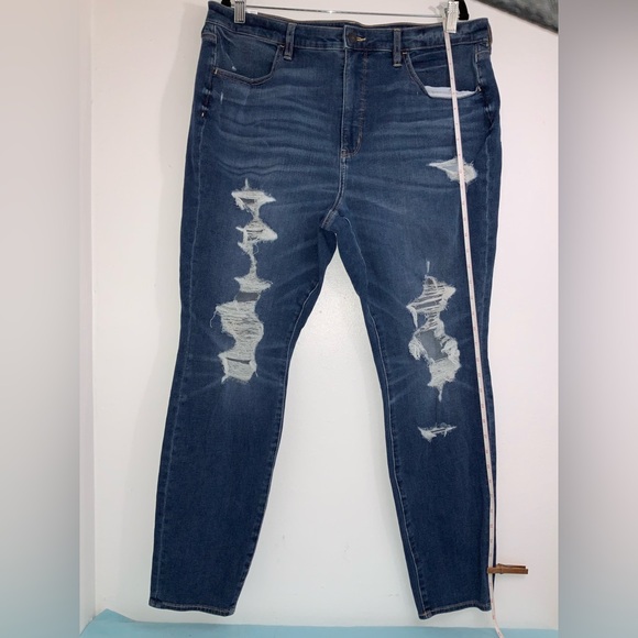 Distressed Blue Women's Jeans - Picture 2 of 6